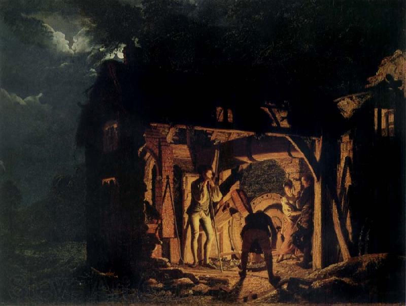 Joseph wright of derby The Blacksmith-s shop Norge oil painting art